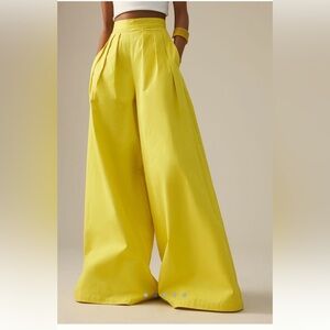 Anthropologie Sunny Yellow Wide-Leg Pants